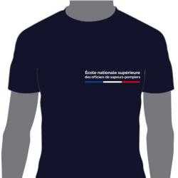 Tee-shirt bleu col V