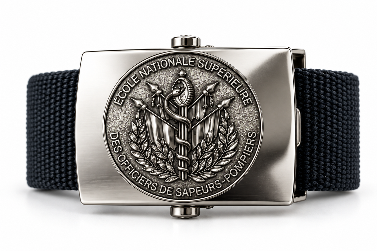 Boucle de ceinture argentée SSSM – Ensosp