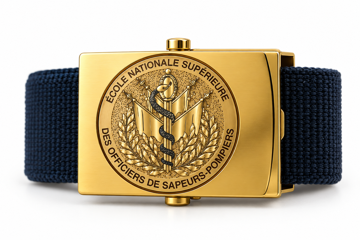 Boucle de ceinture dorée SSSM – Ensosp