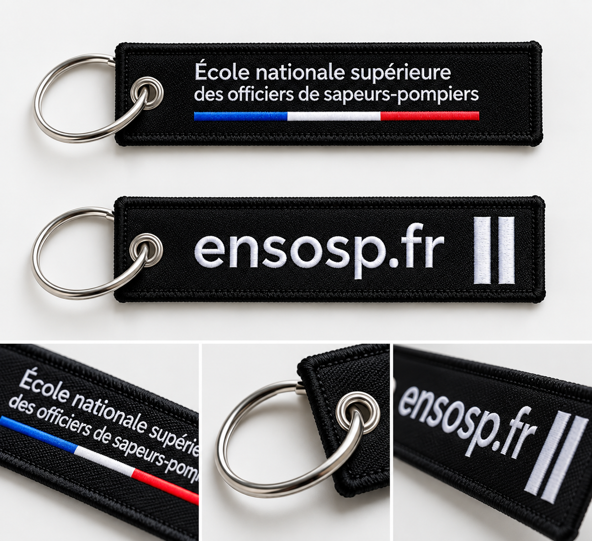 Porte-clés flamme noir Ensosp