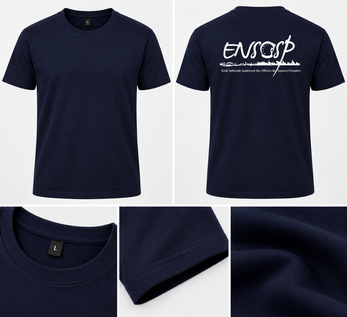 T-shirt bleu nuit col rond Ensosp