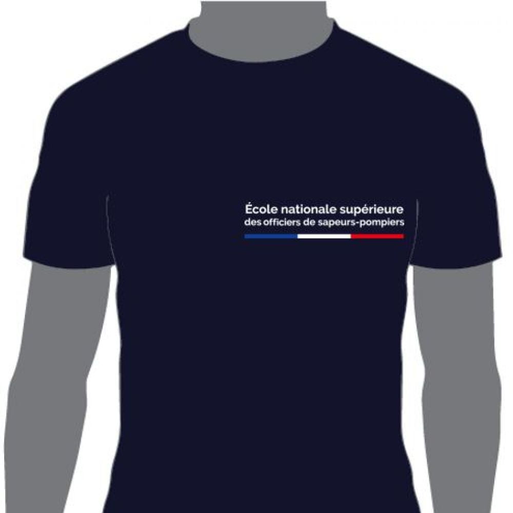 Tee-shirt bleu col V